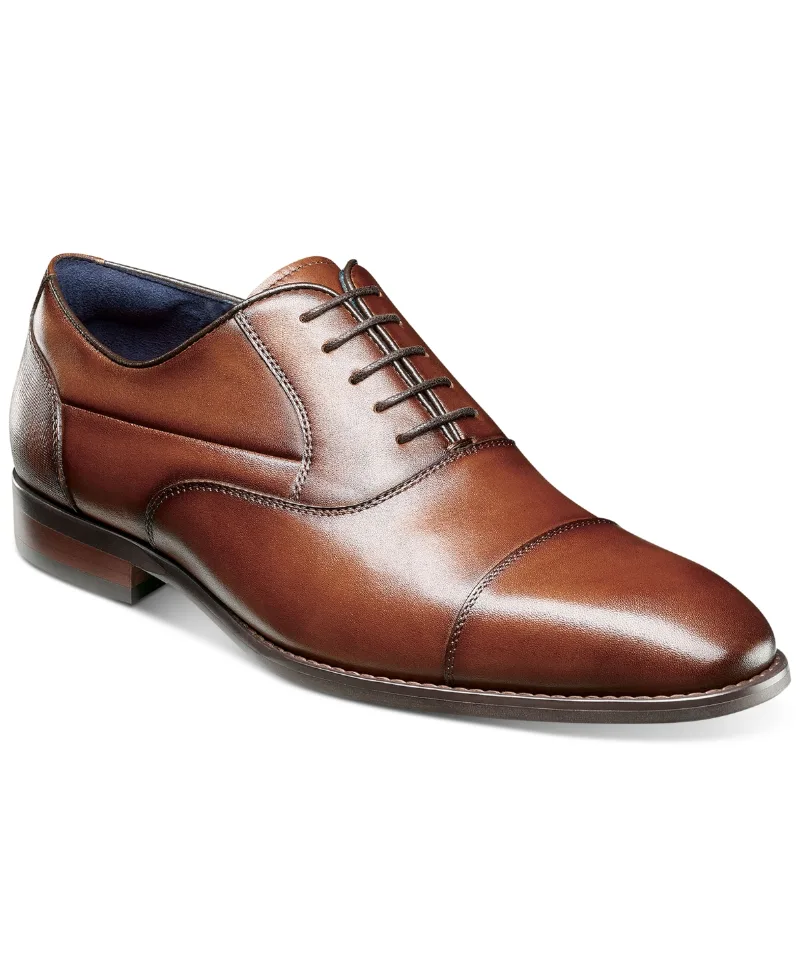 Stacy Adams Men's Kallum Cap-Toe Oxford Dress Shoe - Cognac