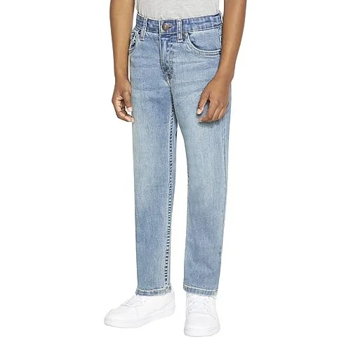 Levi's Big Kid Boys Adjustable Waist Stretch Fabric 502 Tapered Leg Regular Fit Jean, 12, Blue