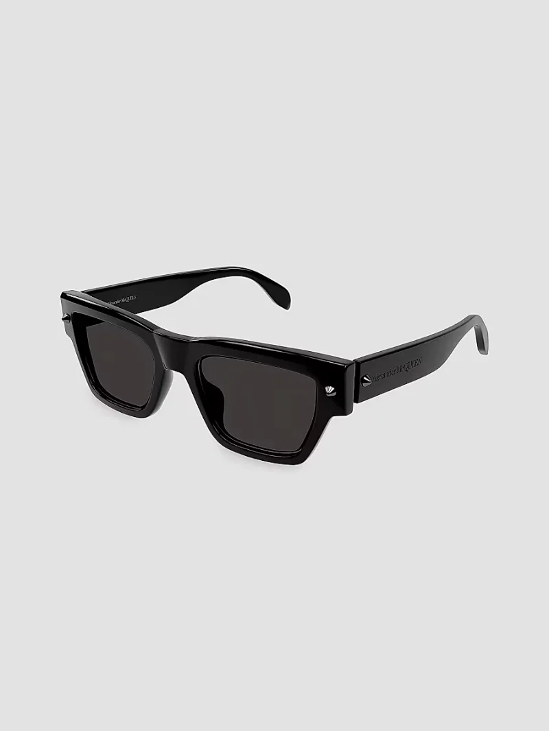 Men's Spike Studs 53MM Square Acetate Sunglasses - Black