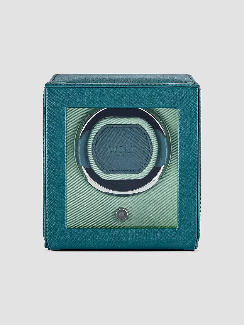 Wolf Designs Cub Single Covered Watch Winder - Seltzer Teal Mint