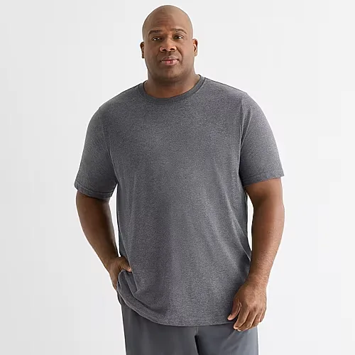 Xersion Xtreme Mens Crew Neck Short Sleeve Active Big and Tall T-Shirt, 4x-large, Gray