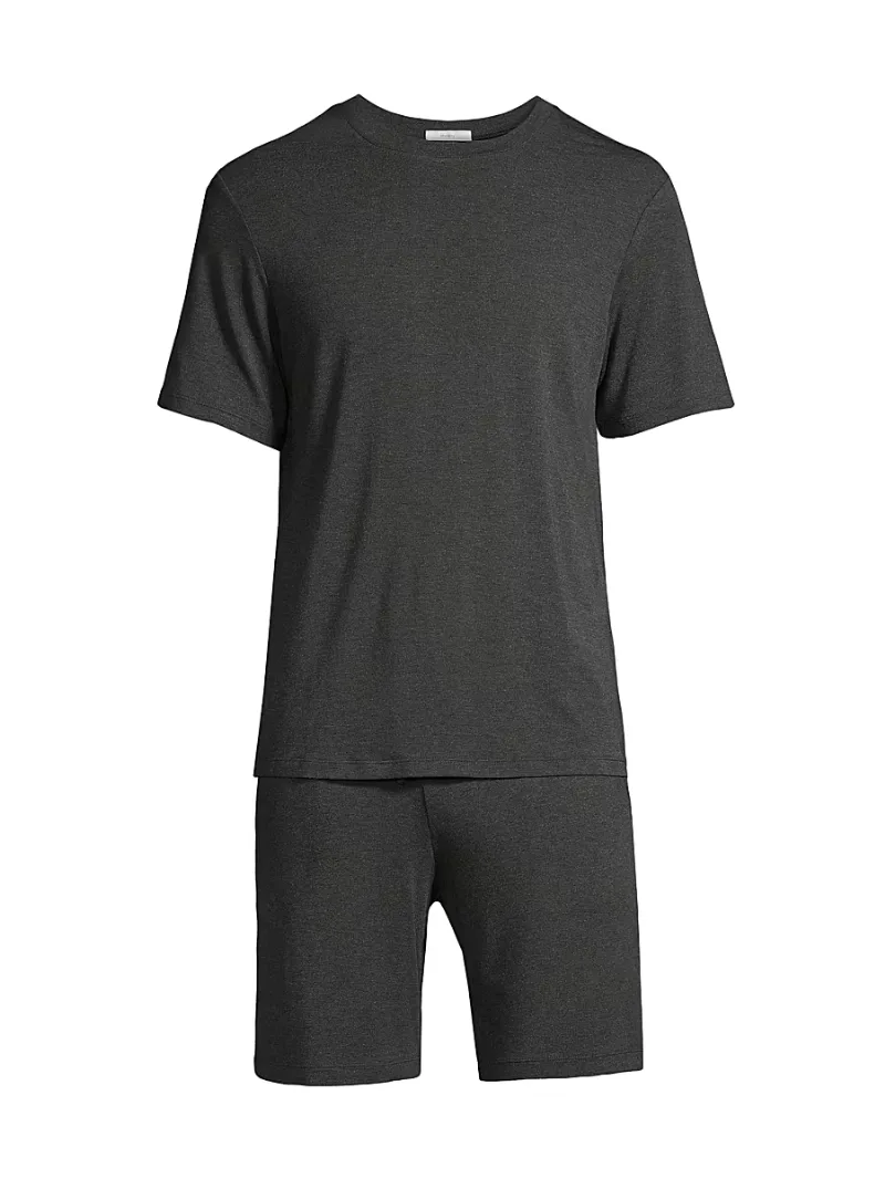 Eberjey Men's Henry Jersey Pajama Set - Charcoal - Size Small