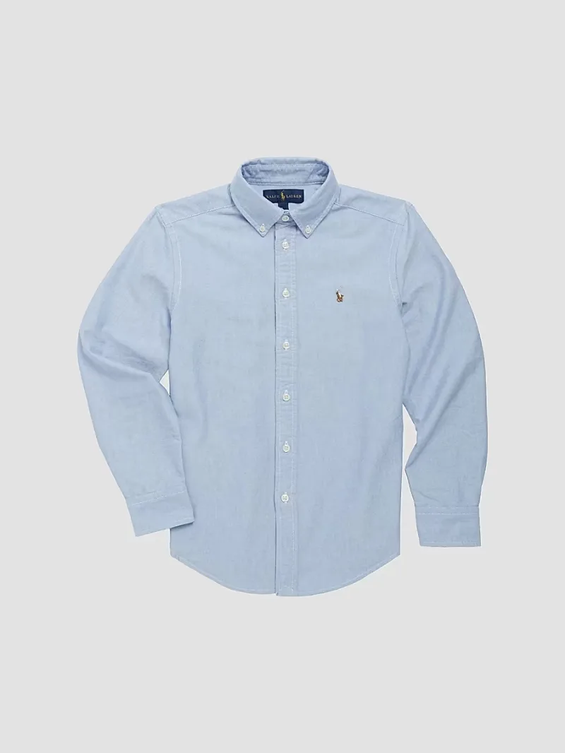 Polo Ralph Lauren Boy's Little Boy's & Boy's Cotton Oxford Sport Shirt - Blue - Size 14
