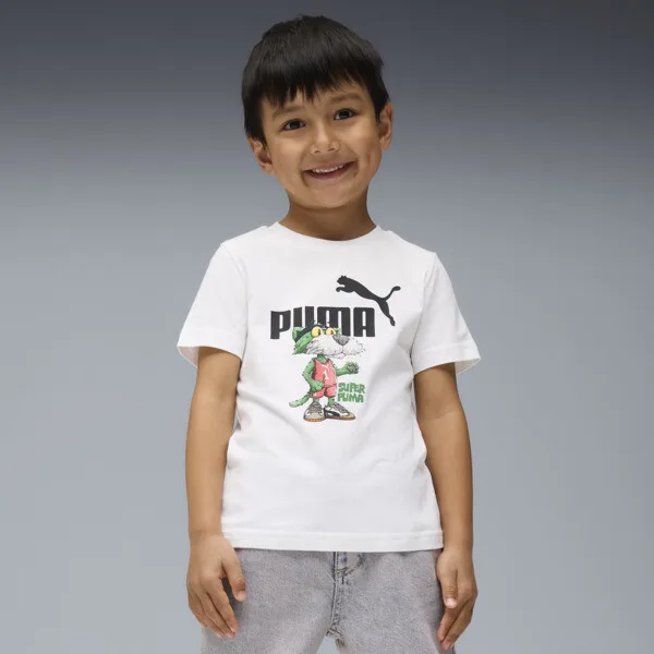 Playera PUMA Super para Niños en Talle 5-6Y White