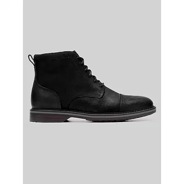 Clarks Men's Aldwin2 Cap Toe Mid Boot Black Suede - Size: 10 1/2 D-Width