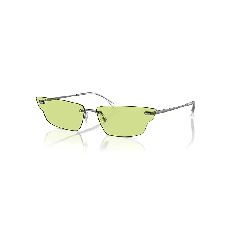 Ray-Ban Anh Bio-based Sunglasses Gunmetal Frame Green Lenses 63-15