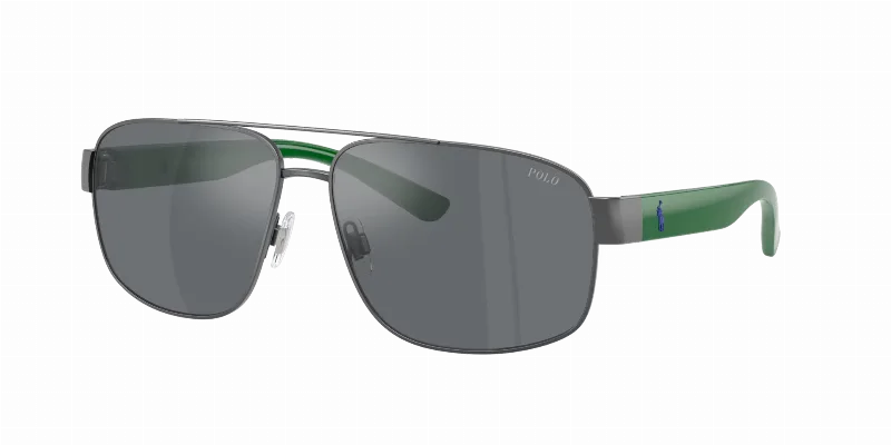 POLO RALPH LAUREN Man Sunglasses PH3156  -  Frame color: Semi Shiny Dark Gunmetal, Lens color: Mirror Light Grey