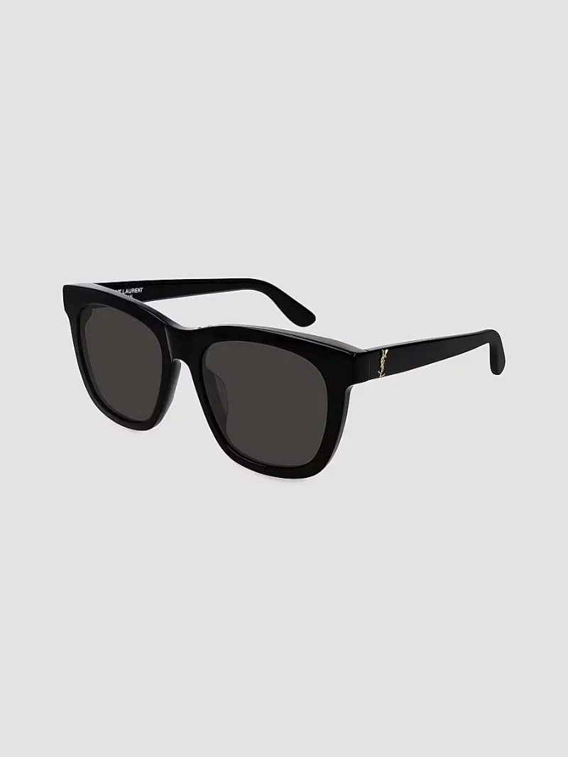 Saint Laurent Men's SL M24/K Monogram 55MM Rectangular Sunglasses - Black