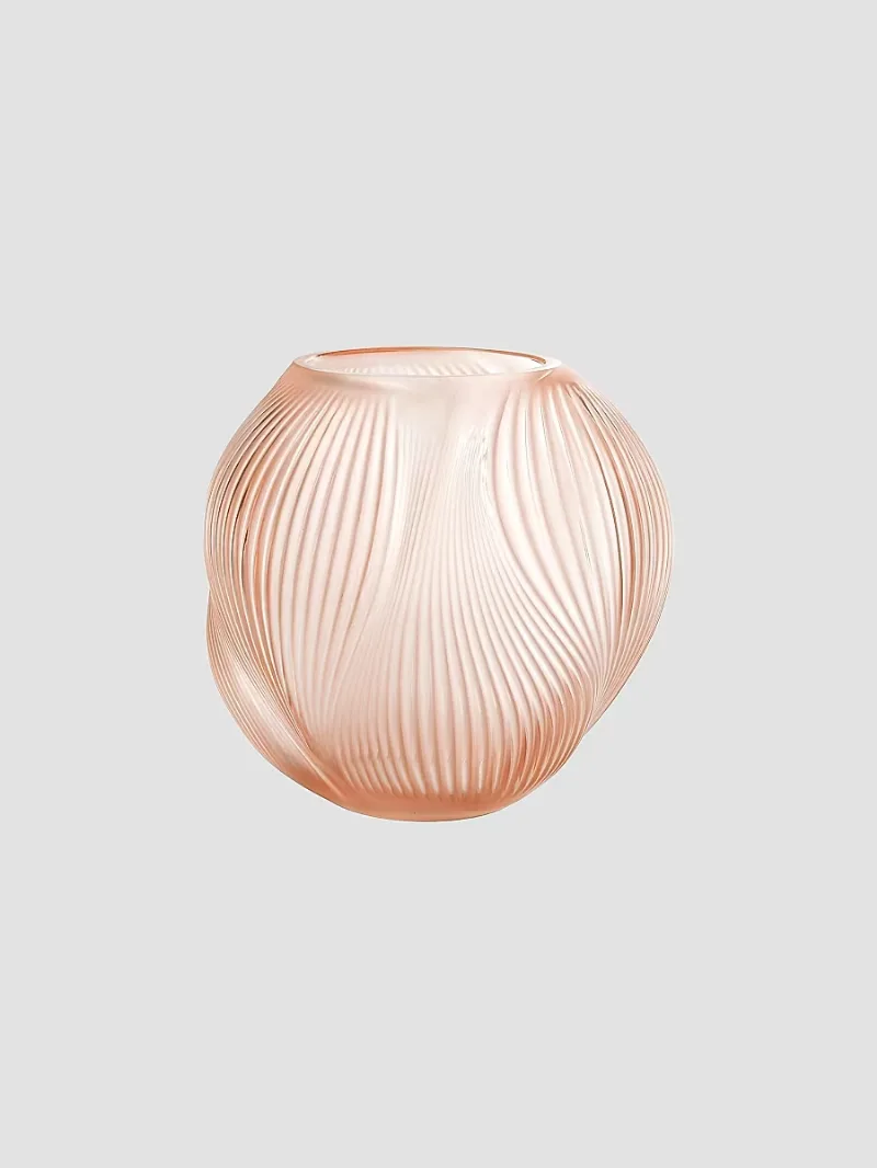 Lalique Alizé Patina Crystal Vase - Coral