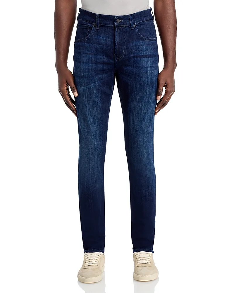 7 For All Mankind Luxe Performance Plus Slimmy Tapered Slim Fit Jeans in Deep Blue