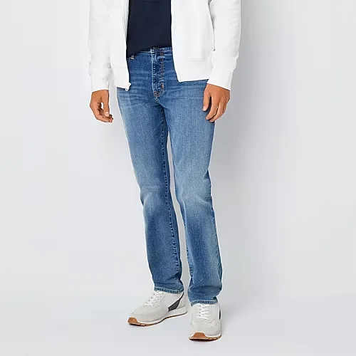 Arizona Mens Tapered Leg Athletic Fit Jean, 38 32, Blue