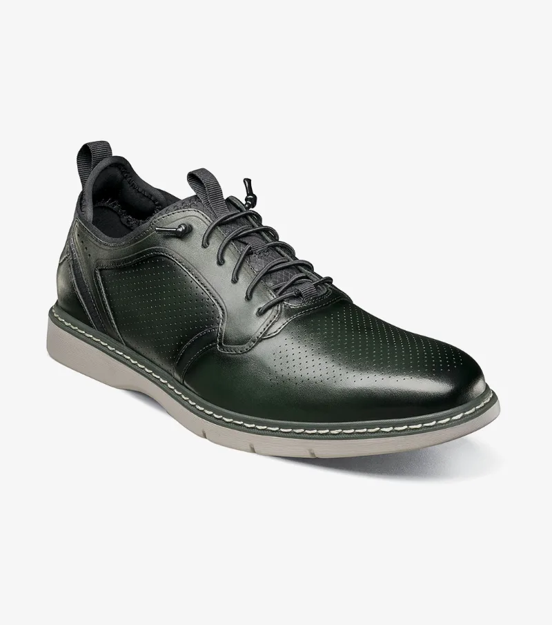Stacy Adams Shoes Sync Plain Toe Elastic Lace Up Green Size 9