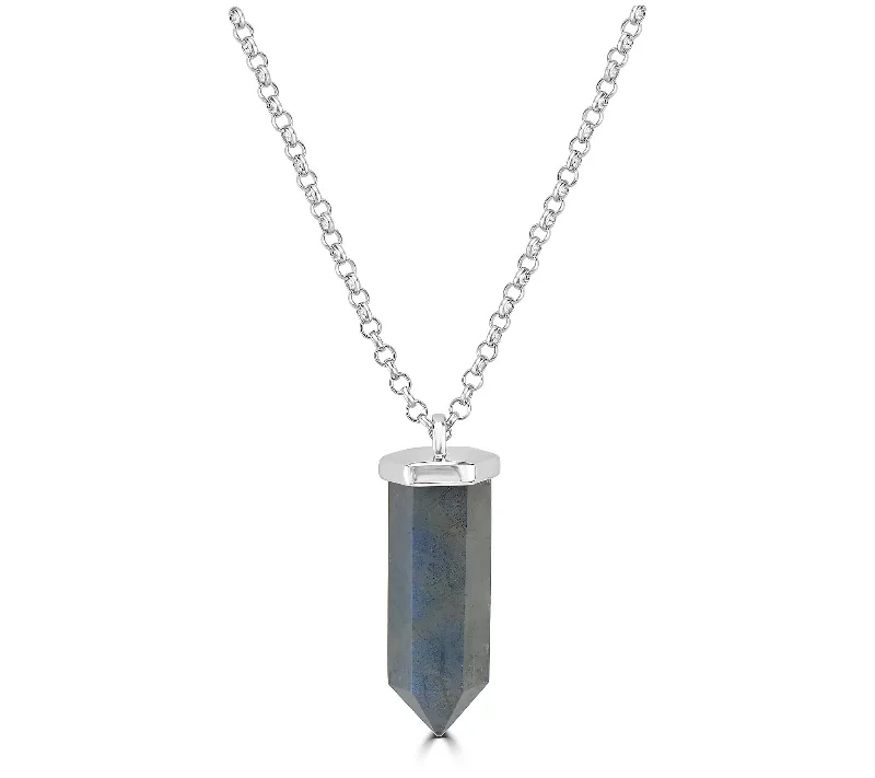 Generation Gems Sterling Silver Multi Faceted Pendant w/ Chain