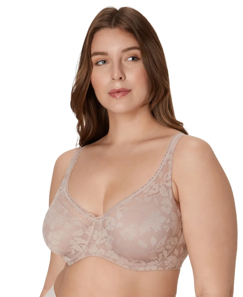Bali Passion for Comfort Smooth Lace Underwire Bra DF6590 - Evening Blush