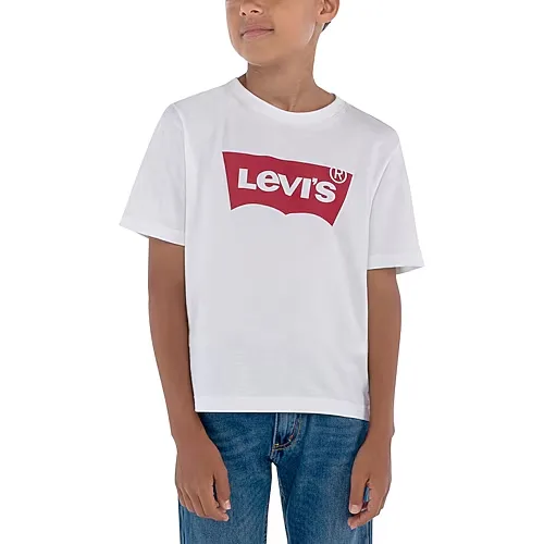 Levi's Batwing Big Kid Boys Crew Neck Short Sleeve Regular Fit Graphic T-Shirt, Medium, White
