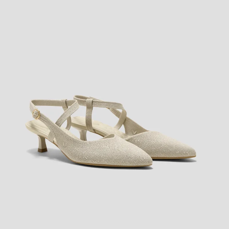 VIVAIA PointEase™ Slingback Heels (Sylvan)|STONE GREY METALLIC|US 6.5