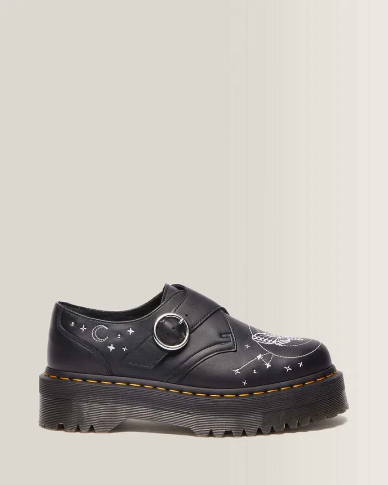 Monk Celestial Moth Leather Platform Shoes
