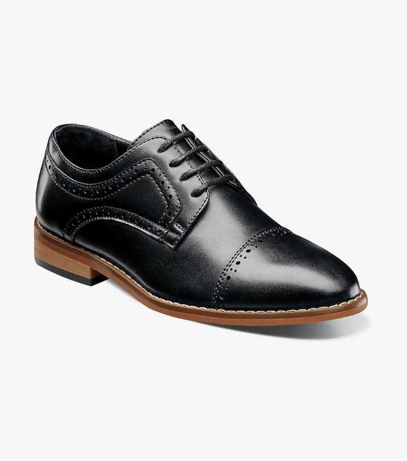 Stacy Adams Shoes Kids Dickinson Cap Toe Oxford Black Size 2.5 Little Kid