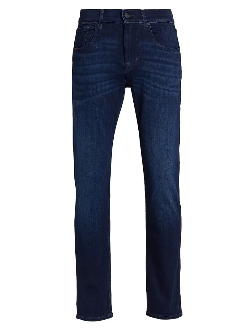 7 For All Mankind Men's Slimmy Airweft Slim-Fit Tapered Jeans - Deep Blue - Size 33