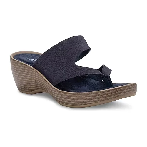 Eastland Womens Laurel Wedge Sandals, 7 Medium, Blue
