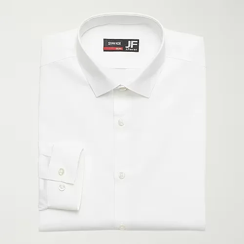 J. Ferrar Ultra Comfort Mens Regular Fit Stretch Fabric Wrinkle Free Long Sleeve Dress Shirt, 14-14.5 34-35, White