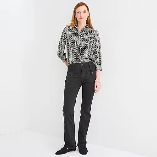 Liz Claiborne Lana Womens High Rise Bootcut Jean, 14, Black