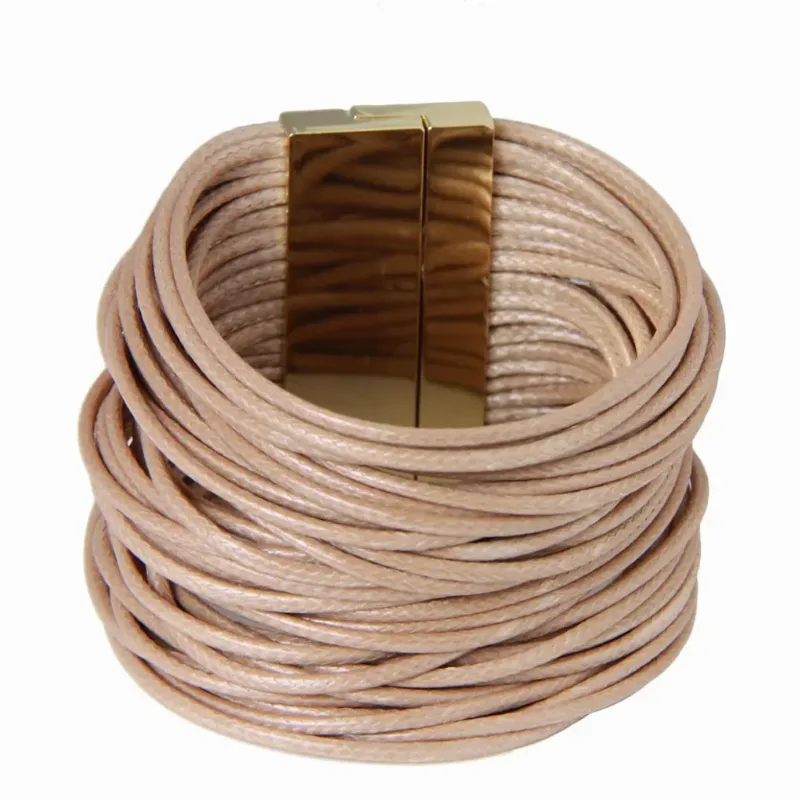 SAACHI Black Multi-Cord Leather Bracelet in Nude at Nordstrom Rack
