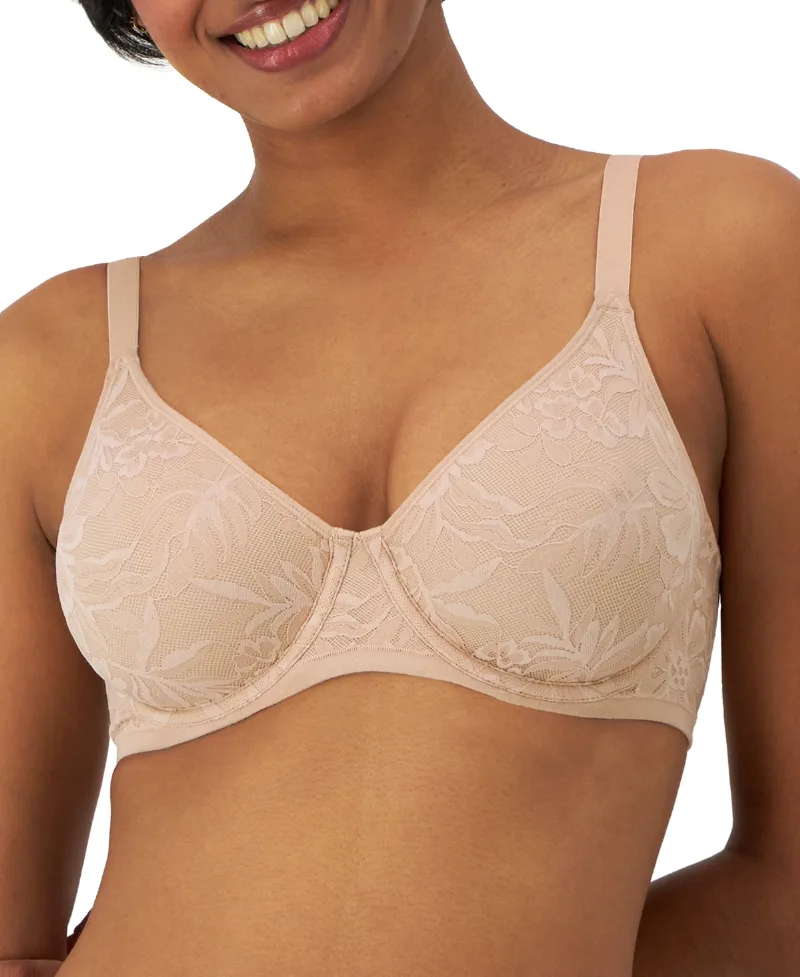Bali Women's Breathe Lace Underwire Bra DF7590 - Almond