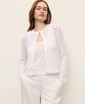 Ann Taylor Sequin Open Cardigan