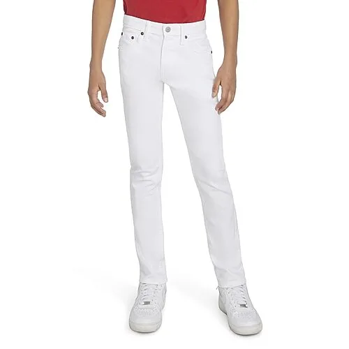 Levi's Big Kid Boys Stretch Fabric 510 Skinny Fit Denim Jean, 18, White