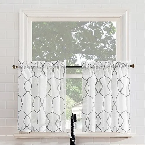 No 918 Micah 2-pc. Rod Pocket Window Tier, One Size, Gray