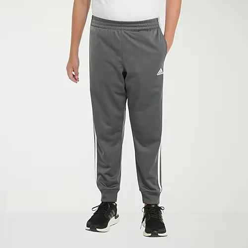 adidas Big Kid Boys Cuffed Mid Rise Regular Fit Jogger Pant, Medium (10-12), Gray