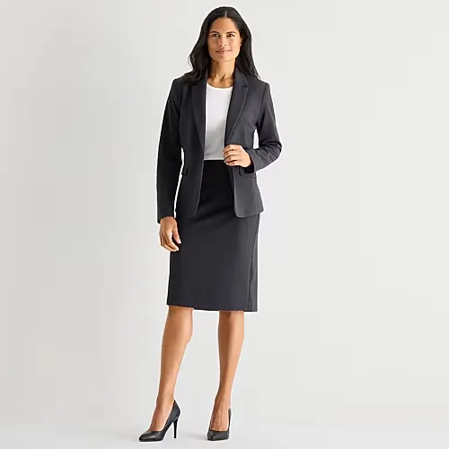 Liz Claiborne Womens Mid Rise Pencil Skirt, 18, Gray