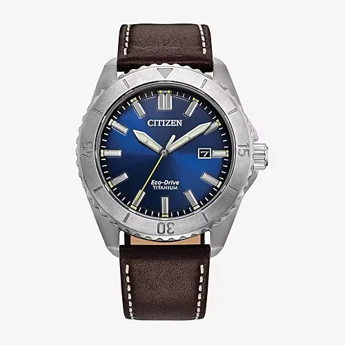 Citizen Mens Brown Leather Strap Watch Aw1840-09l, One Size