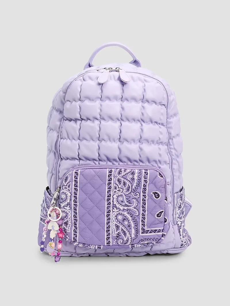 Bari Lynn Girl's Girl's Quilted Bandana Backpack - Lavender