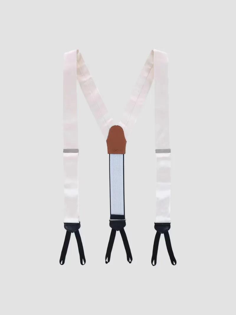 Men Sutton Formal Silk Brace - Ivory