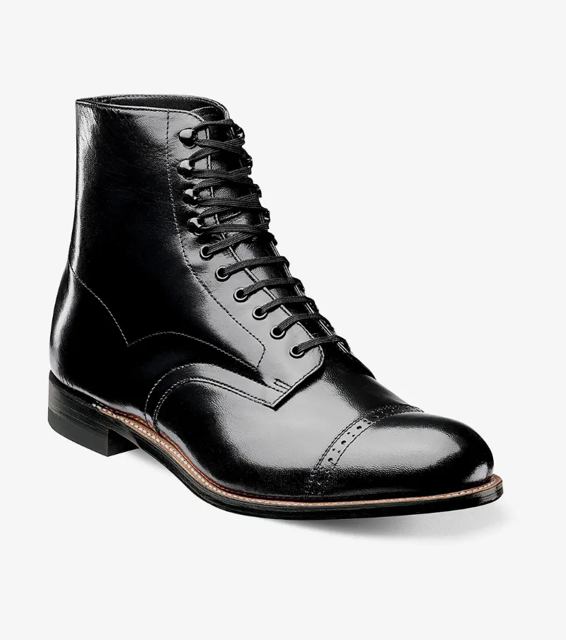 Stacy Adams Shoes Madison Cap Toe Boot Black Size 9.5