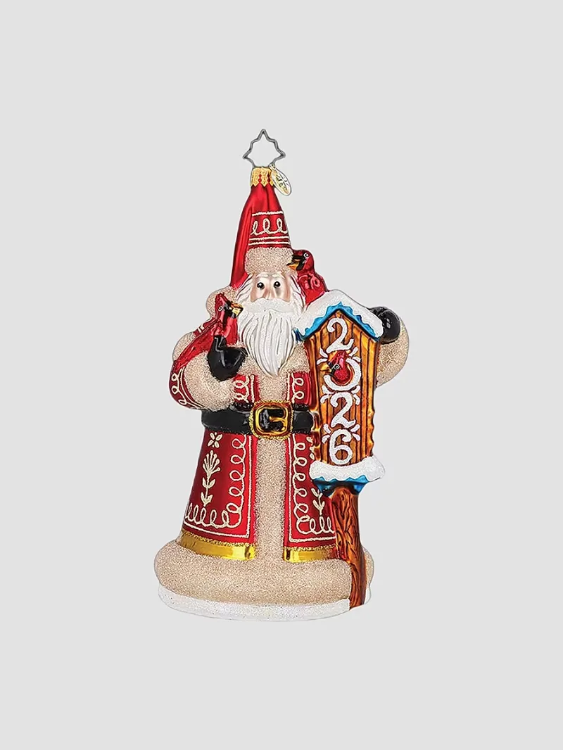 Christopher Radko 2026 Country Cardinal Santa Ornament