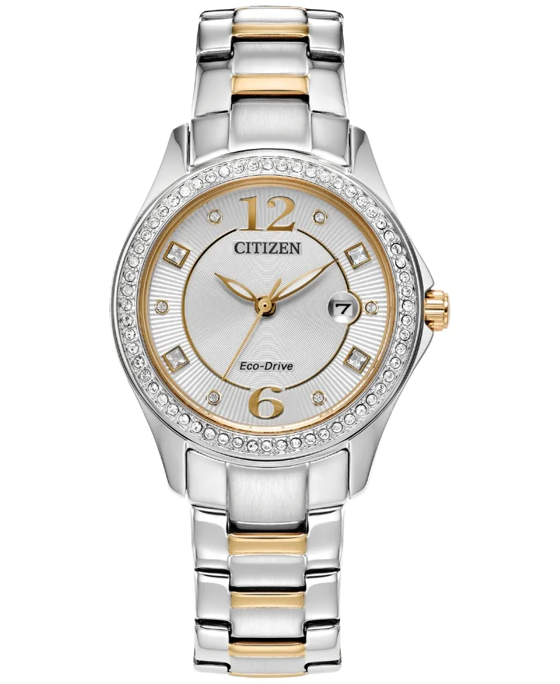 Citizen Eco-Drive Women's Crystal Two-Tone Stainless Steel Bracelet Watch 30mm - Two-tone