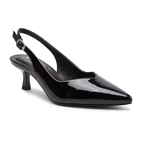Pop Savien Womens Pointed Closed Toe Kitten Heel Pumps, 7 Medium, Black
