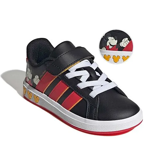 adidas Cloudfoam Grand Court Little Kid Boys Mickey Mouse Sneakers, 1 Medium, Black