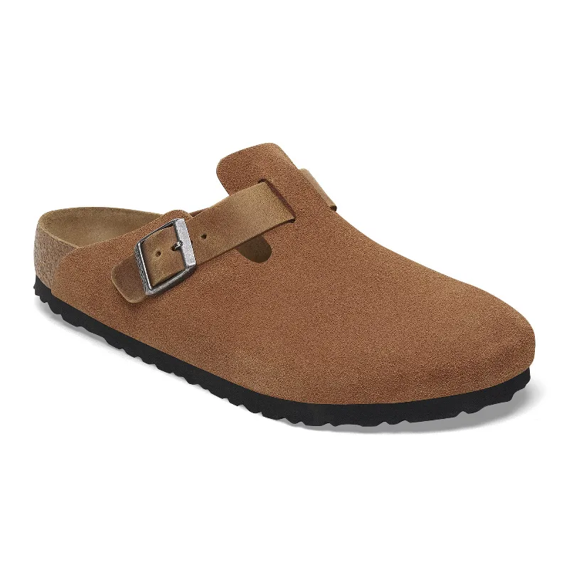 BIRKENSTOCK Boston Mixed Leather Cognac Clogs