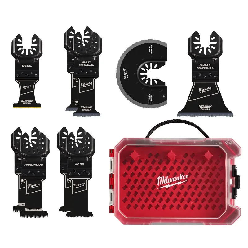 Milwaukee Universal Fit Open-Lok Carbide Multi-Tool Oscillating Blade Set Multi-Material 9 pc