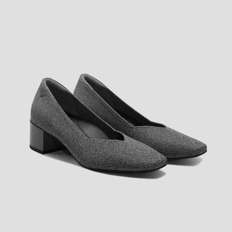 VIVAIA Square-Toe Stress Free Chunky Heels (Megan)|RICH GREY|US 10