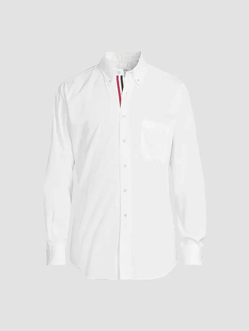 Men's RWB Stripe Classic-Fit Shirt - White - Size Large