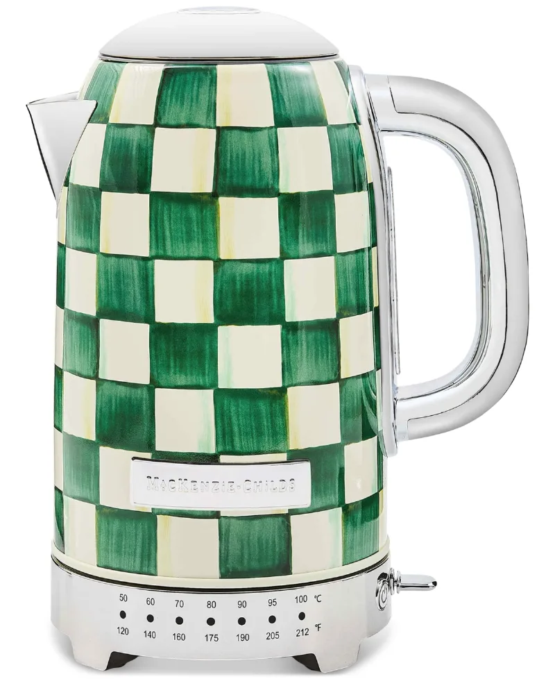 MacKenzie-Childs Emerald Check Electric Kettle