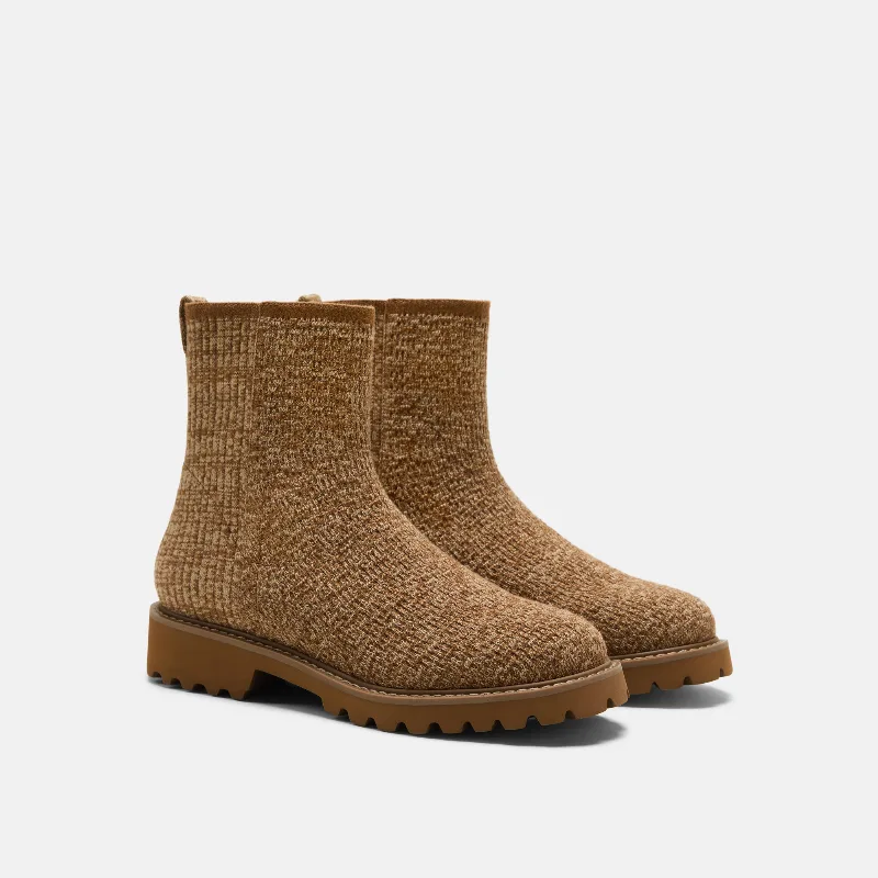 VIVAIA Round-Toe Wool Ankle Boots (Freja)|MULTI TAN|US 5.5