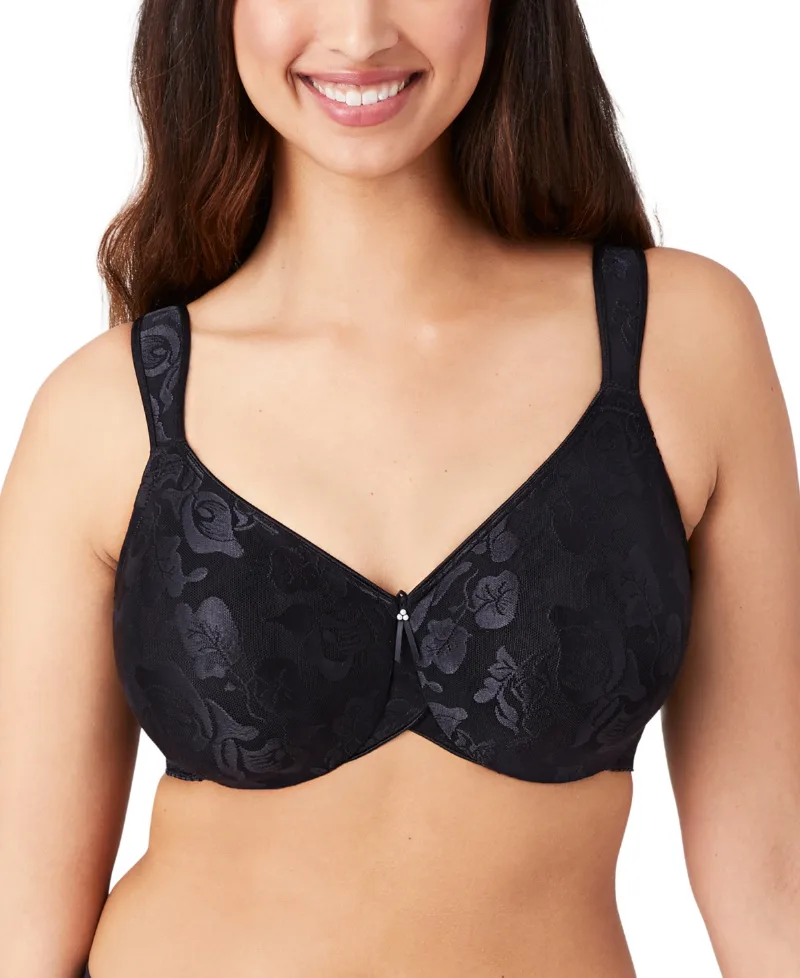 Wacoal Women's Awareness Full Figure Seamless Underwire Bra 85567, Up To I Cup - Black