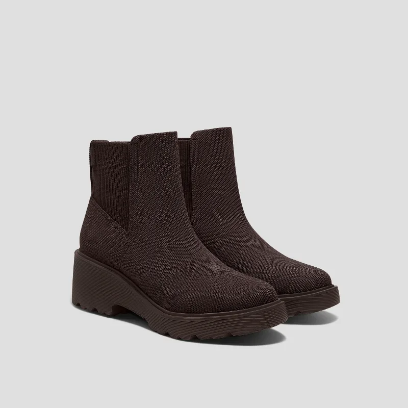 VIVAIA Round-Toe Chunky Platform Travel Boots (Everly)|DARK CHOCOLATE|US 8