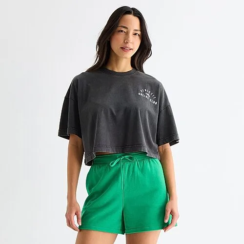 Xersion Womens Crew Neck Short Sleeve Active T-Shirt, Medium, Black